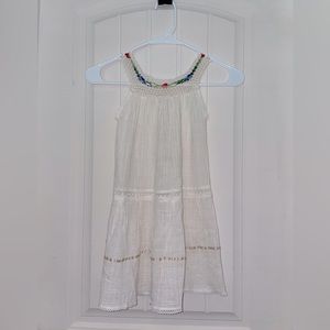 Ecuador made Elapro boho dress, size 6, off-white crochet floral